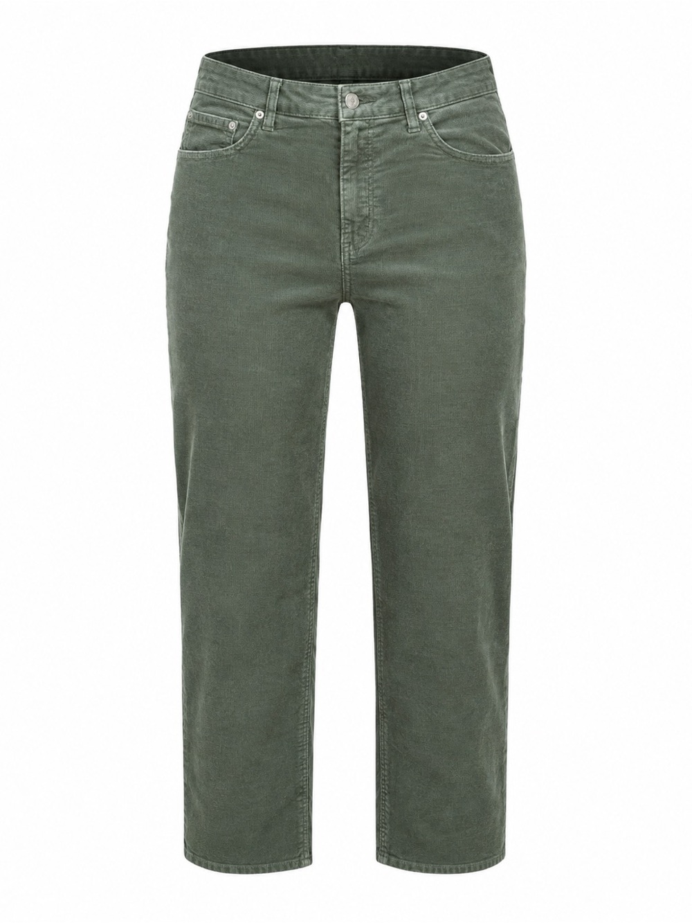 American Eagle Mom Straight Corduroy Pants Womens 8 Green High Rise Y2K